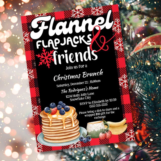 Flannel Flapjacks and Friends Christmas Brunch Invitation (Creator Uploaded)