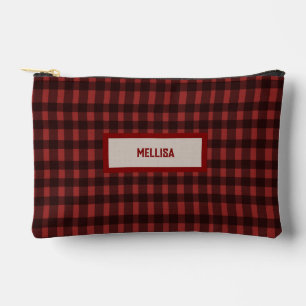 Flannel Fling before ring red plaid bachelorette Accessory Pouch