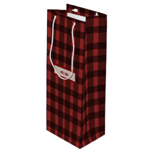 Flannel Fling before ring red plaid bachelorette Wine Gift Bag