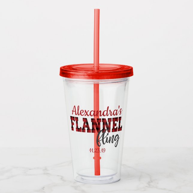 Flannel Fling - Red - Acrylic Tumbler (Front)