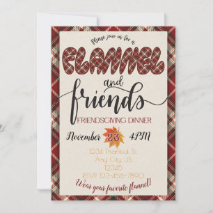Flannel & Friends Friendsgiving Dinner Invitation