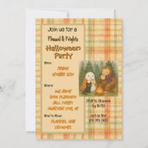 Flannel & Frights Halloween Party Invitation
