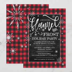 Flannel & Frost Holiday Party Invitation