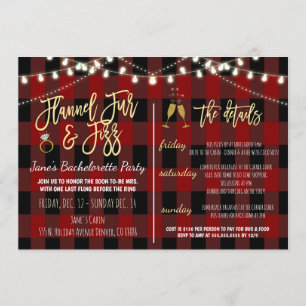 Flannel Fur and Fizz Party Invitation