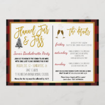 Flannel Fur and Fizz Party Invitation