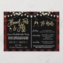 Flannel Fur and Fizz Party Invitation