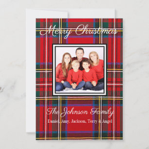 Flannel Personalized Family Photo Christmas Card