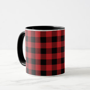 Flannel red and black coffee mug