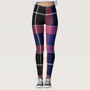 Flannel Women's leggings in pink blue black