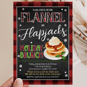Flannels Flapjacks Christmas Party Invitation