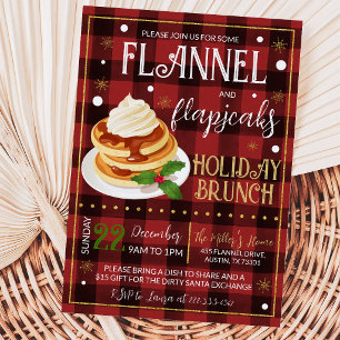 Flannels Flapjacks Christmas Party Invitation