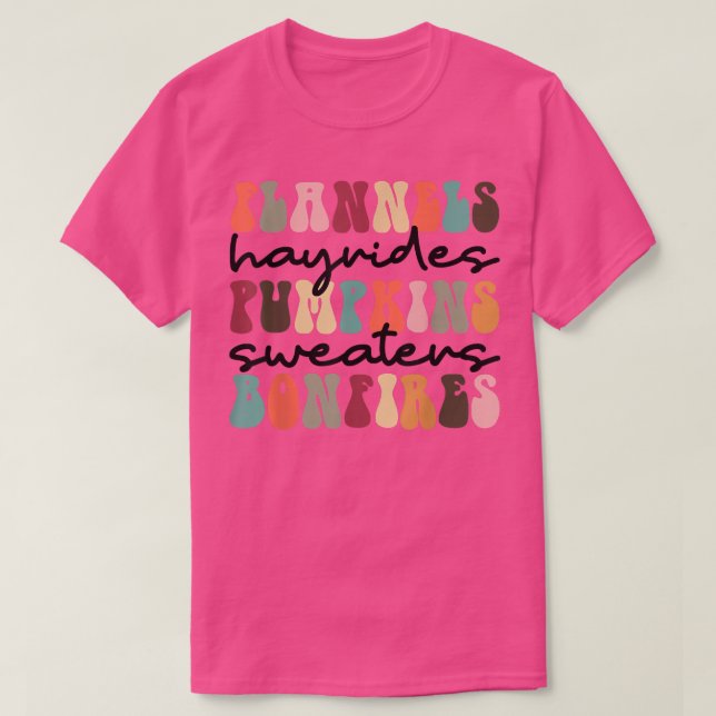 Flannels Hayrides Pumpkins Sweaters Bonfires Autum (Design Front)