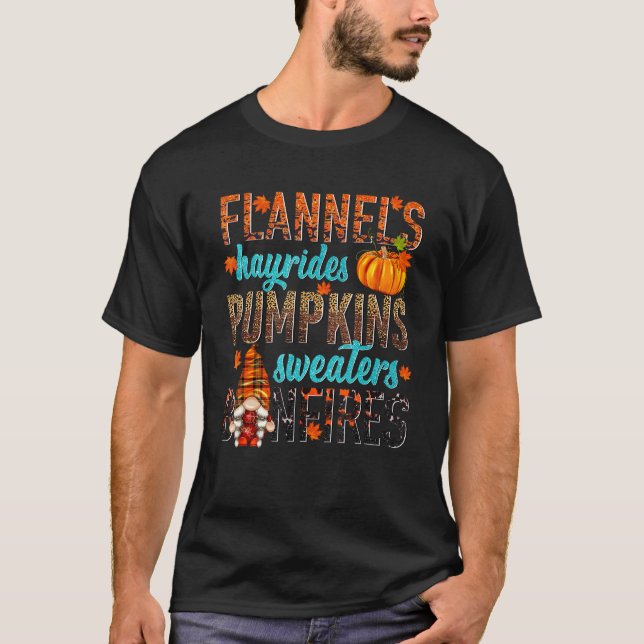 Flannels Hayrides Pumpkins Sweaters Bonfires Spice (Front)