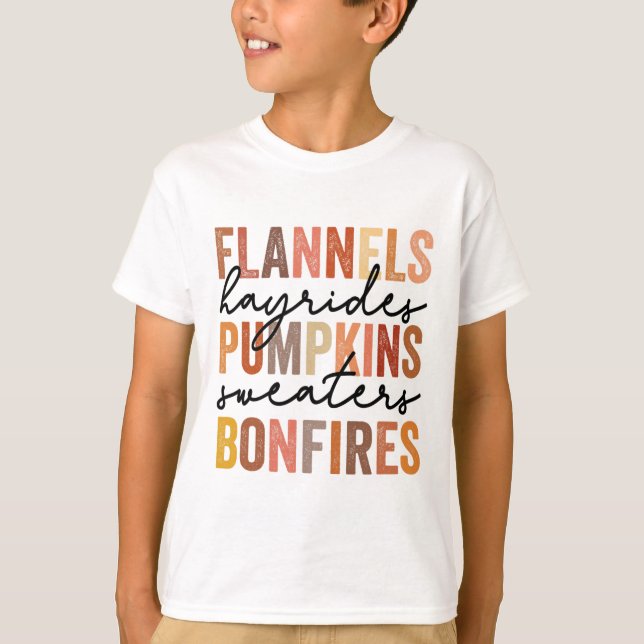 Flannels Hayrides Pumpkins Vintage Sweaters Bonfir (Front)
