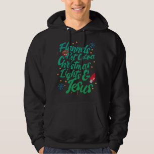 Flannels Hot Cocoa Christmas Lights And Jesus Hoodie
