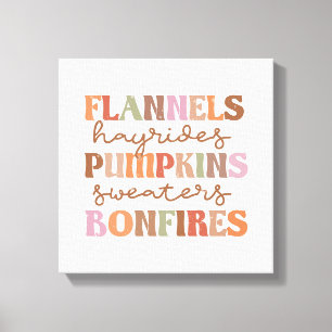 Flannels Pumpkins Bonfires Canvas Print