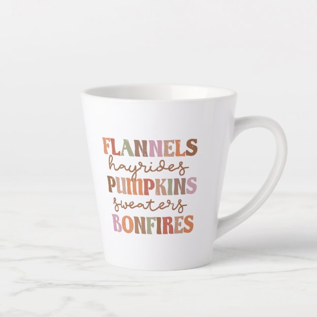 Flannels Pumpkins Bonfires Latte Mug (Right)