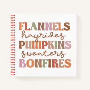 Flannels Pumpkins Bonfires Notebook
