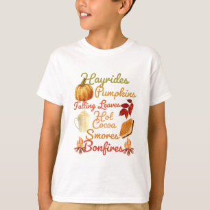 Flannels Pumpkins Bonfires Thanksgiving Day Autumn T-Shirt