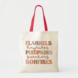 Flannels Pumpkins Bonfires Tote Bag