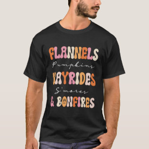 Flannels Pumpkins Hayrides S'Mores And Bonfires T-Shirt