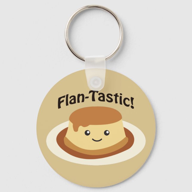 Flantastic! Cute flan Key Ring (Front)
