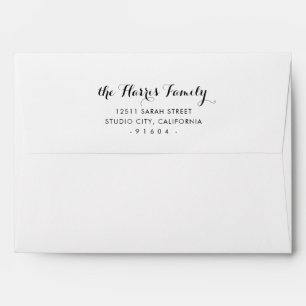 FLAP RETURN ADDRESS elegant modern couple script Envelope