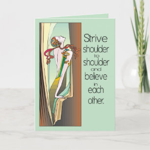 Flapper, 1920's Encouragement and Good Luck Card