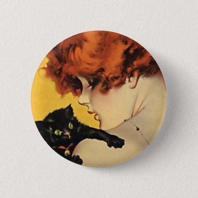 Flapper and Kitty 6 Cm Round Badge (Front)
