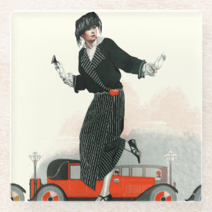 Flapper and Roadster Glass Coaster