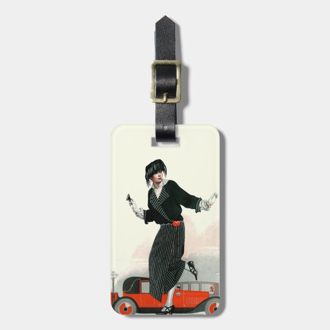 Flapper and Roadster Luggage Tag (Front Vertical)