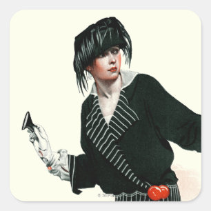 Flapper and Roadster Square Sticker