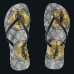 Flapper Art Deco Gatsby Flip Flops<br><div class="desc">Designed by Frankie's Daughter. Great to give as gift for you Gatsby 1920's Art Deco Wedding Bridal Party.</div>