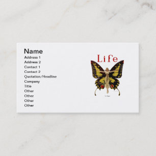 Flapper Butterfly Flying Woman Illustration Business Card