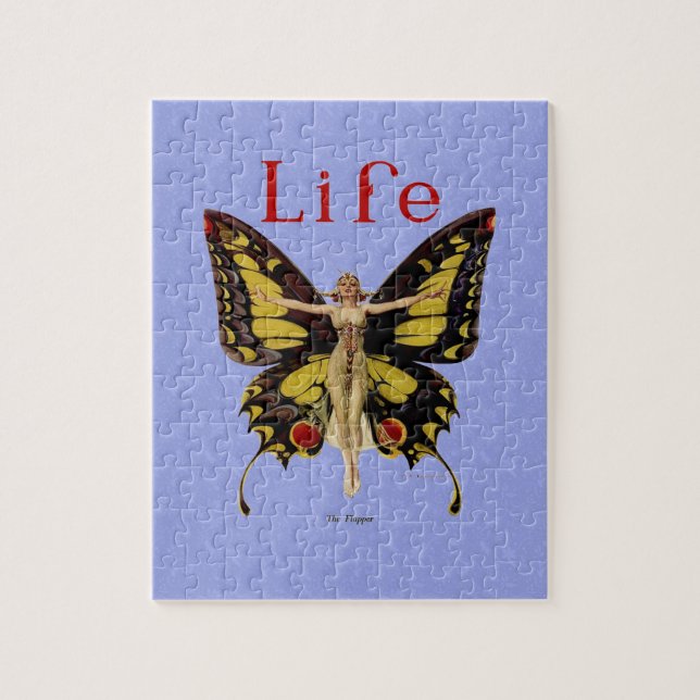 Flapper Butterfly Flying Woman Illustration Jigsaw Puzzle (Vertical)