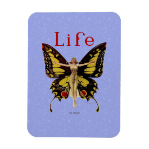 Flapper Butterfly Flying Woman Illustration Magnet