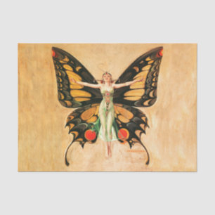 Flapper Butterfly Flying Woman Illustration Tissue Paper
