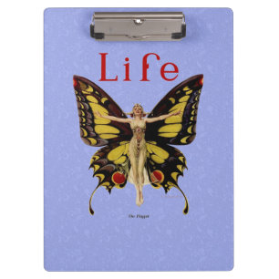 Flapper Butterfly Leyendecker Woman Illustration Clipboard