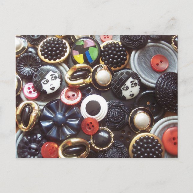 Flapper Button Collage Postcard (Front)