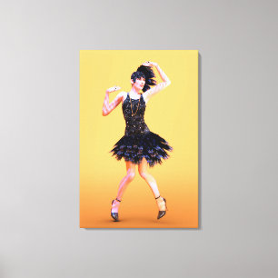 Flapper Dancing Vintage Canvas Print