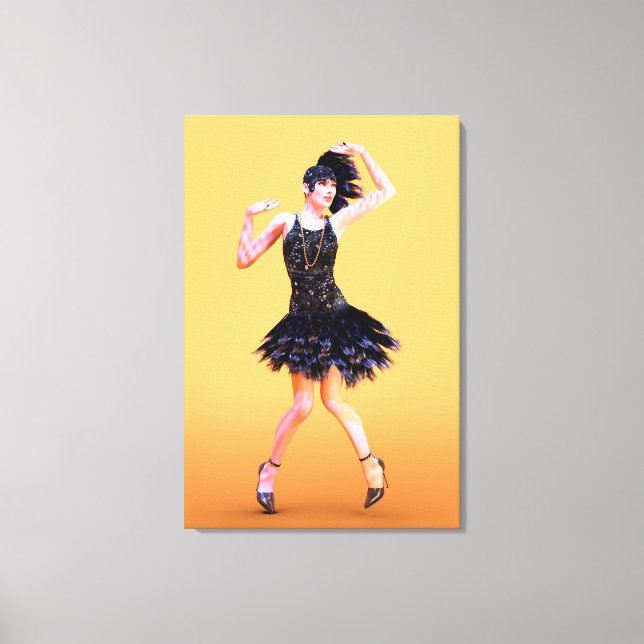 Flapper Dancing Vintage Canvas Print (Front)