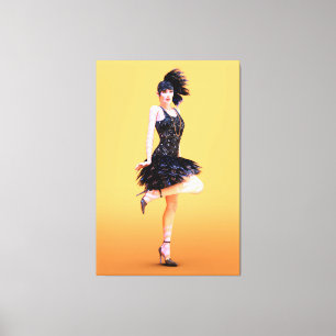Flapper Dancing Vintage Canvas Print