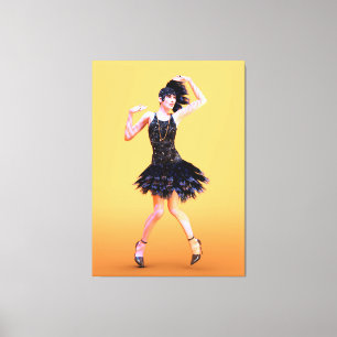 Flapper Dancing Vintage Canvas Print