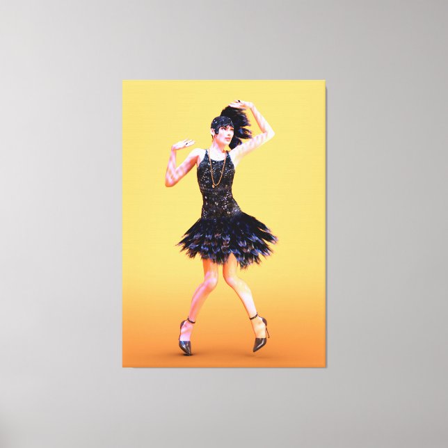 Flapper Dancing Vintage Canvas Print (Front)