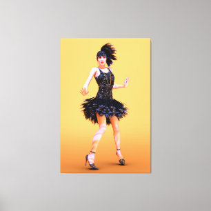 Flapper Dancing Vintage Canvas Print