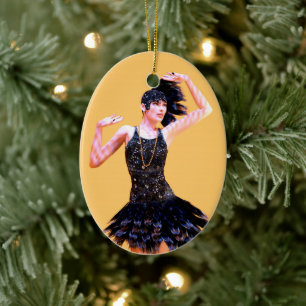 Flapper Dancing Vintage Ceramic Tree Decoration