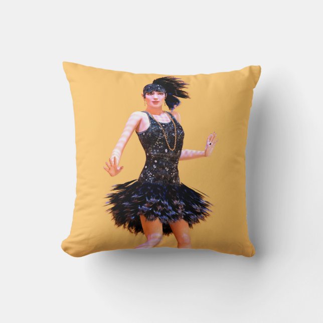 Flapper Dancing Vintage Cushion (Front)