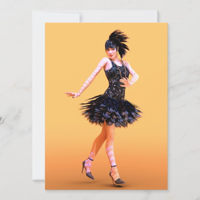 Flapper Dancing Vintage Holiday Card (Front)