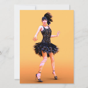 Flapper Dancing Vintage Holiday Card