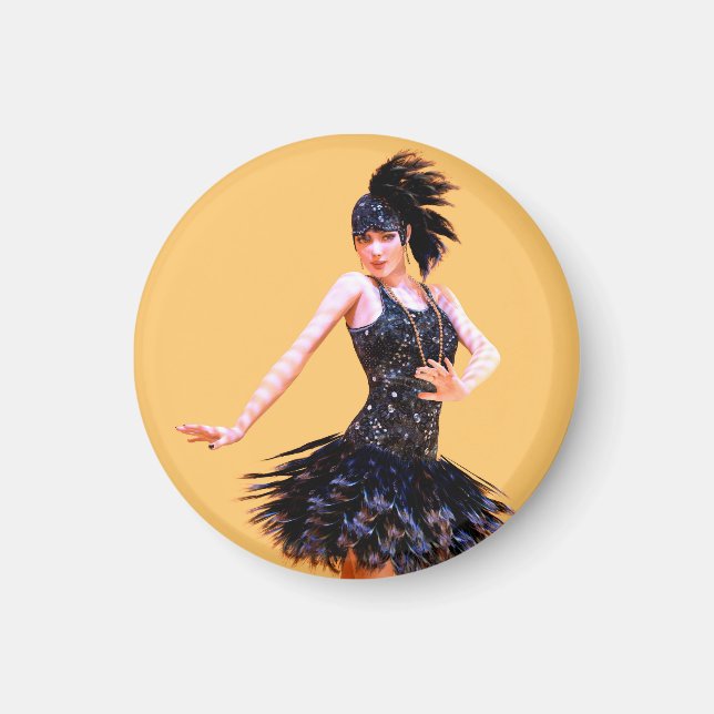 Flapper Dancing Vintage Magnet (Front)